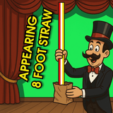 Appearing Straw - 8 Foot By Big Guys Magic - Brown Bear Magic Shop