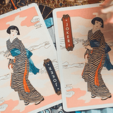 The Great Wave off Kanagawa V3 (Autumn Maple / Peachy Pink) Playing Cards - Brown Bear Magic Shop