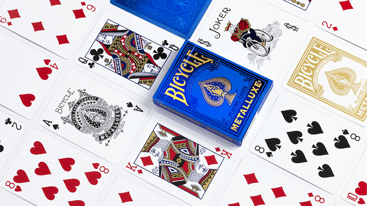 Bicycle Metalluxe Blue Playing Cards by US Playing Card Co. - Brown Bear Magic Shop