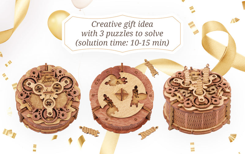 Birthday Cake Gift Puzzle Box
