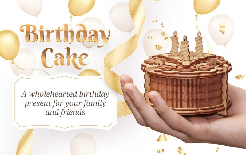 Birthday Cake Gift Puzzle Box - Brown Bear Magic Shop
