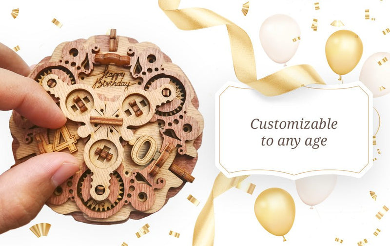 Birthday Cake Gift Puzzle Box - Brown Bear Magic Shop