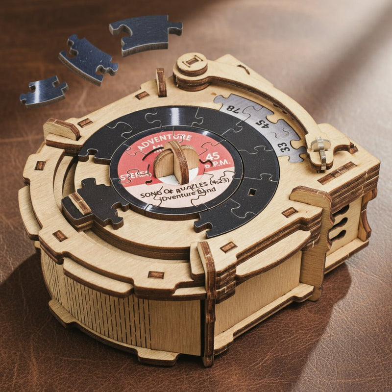 CluePuzzle - Record Player - Brown Bear Magic Shop