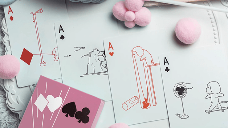 Diary of Kitten and Puppy - Puppy Pink Edition Playing Cards - Brown Bear Magic Shop