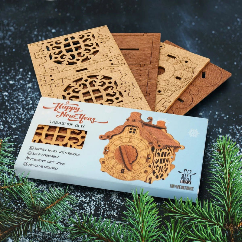 "Happy New Year" Box - Wooden kit - Brown Bear Magic Shop
