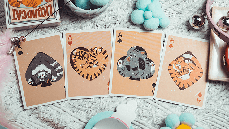 Liquid Cat Playing Cards by 808 Magic and Bacon Playing Card - Brown Bear Magic Shop