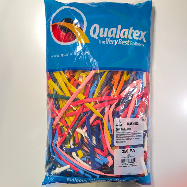 Qualatex 260Q - 250 Assorted Modeling Balloons - Brown Bear Magic Shop