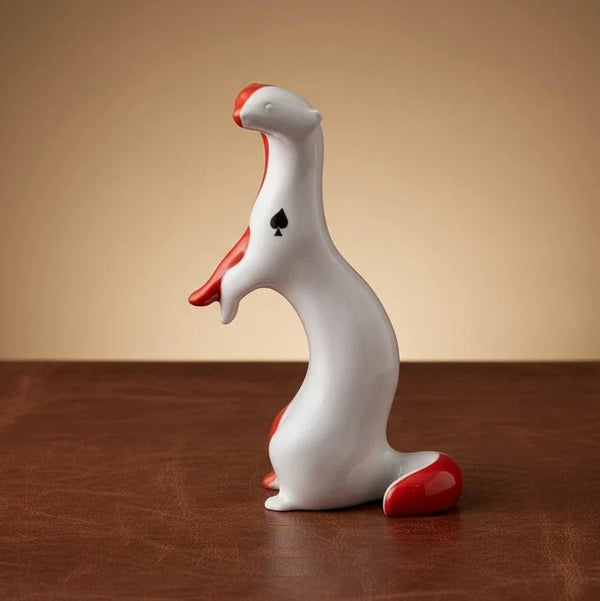 Sculpture “Card Weasel - Spade” - Brown Bear Magic Shop