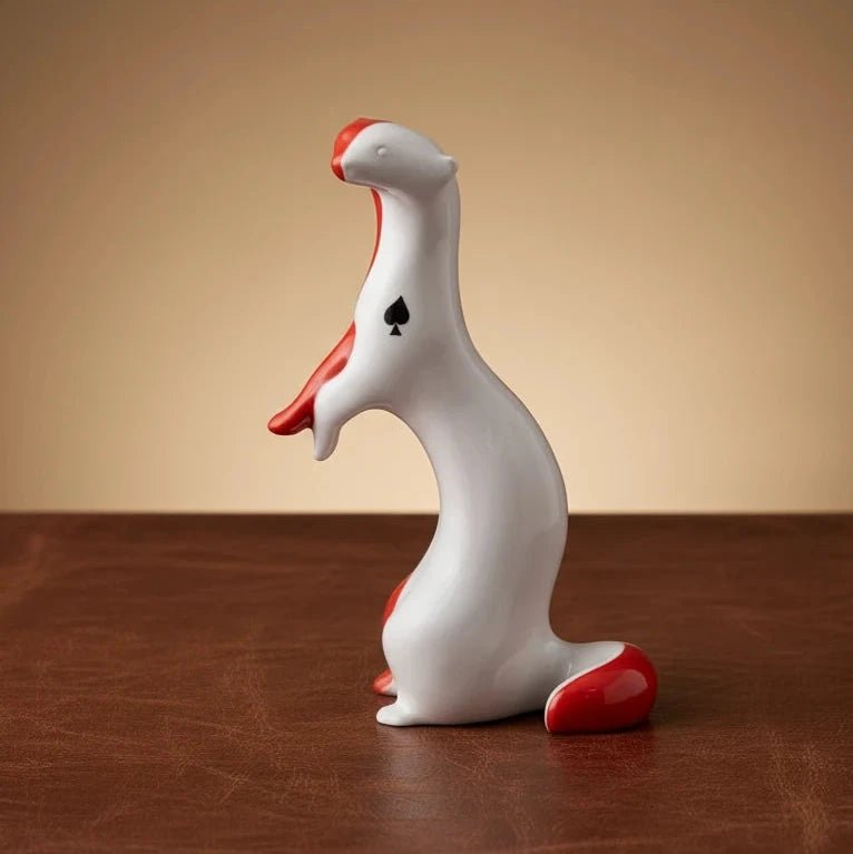 Sculpture “Card Weasel - Spade” - Brown Bear Magic Shop