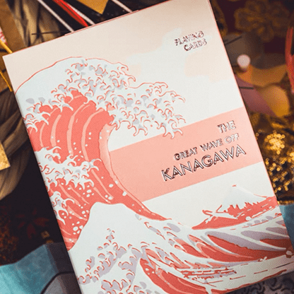 The Great Wave off Kanagawa V3 (Autumn Maple / Peachy Pink) Playing Cards - Brown Bear Magic Shop