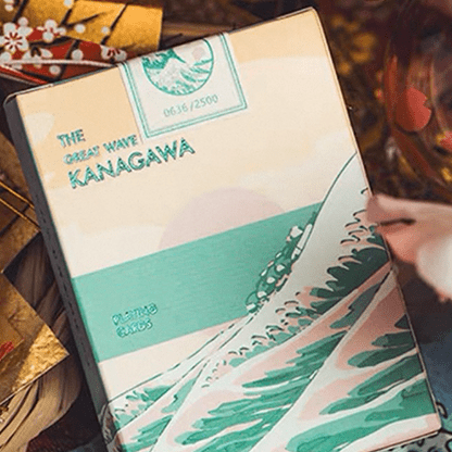 The Great Wave off Kanagawa V3 (Fresh Spring / Peppermint Green) Playing Cards - Brown Bear Magic Shop