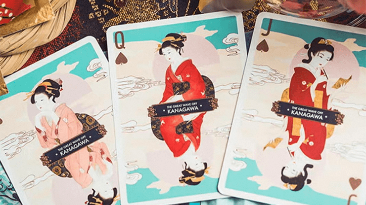 The Great Wave off Kanagawa V3 (Fresh Spring / Peppermint Green) Playing Cards - Brown Bear Magic Shop