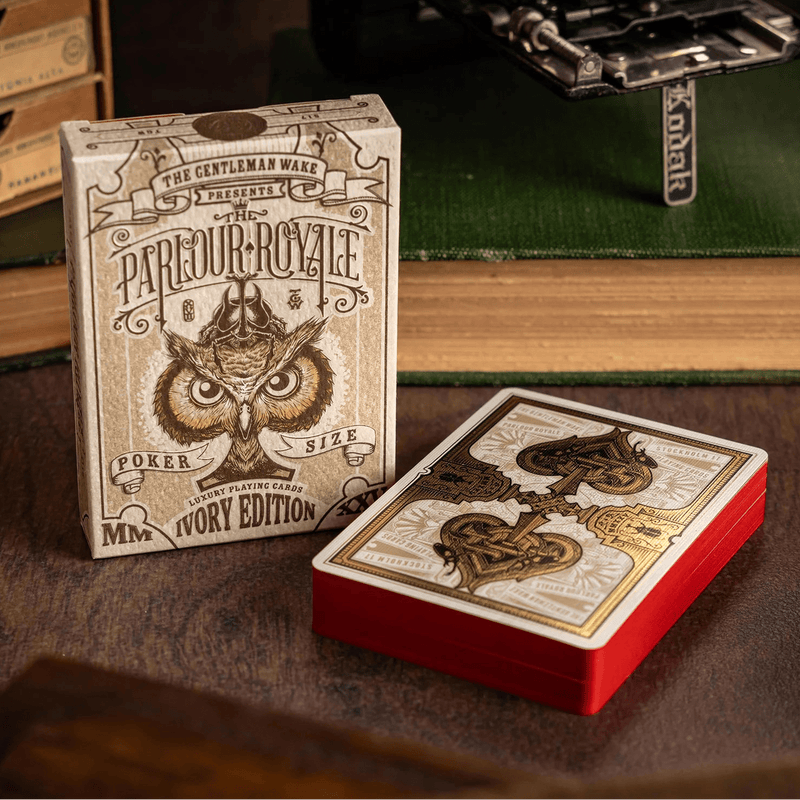 The Parlour Royale Ivory Edition (Red Edge Printing) Playing Cards - Brown Bear Magic Shop