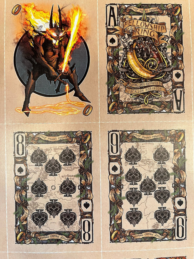 Uncut sheet The Fellowship of the Ring Playing Cards by Kings Wild - Brown Bear Magic Shop