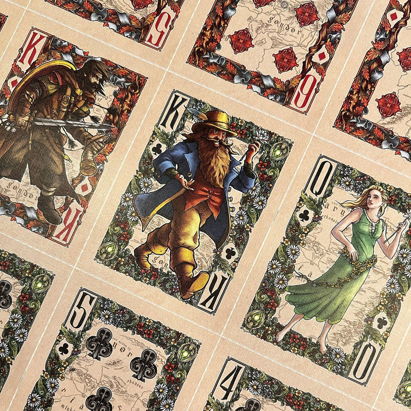 Uncut sheet The Fellowship of the Ring Playing Cards by Kings Wild - Brown Bear Magic Shop