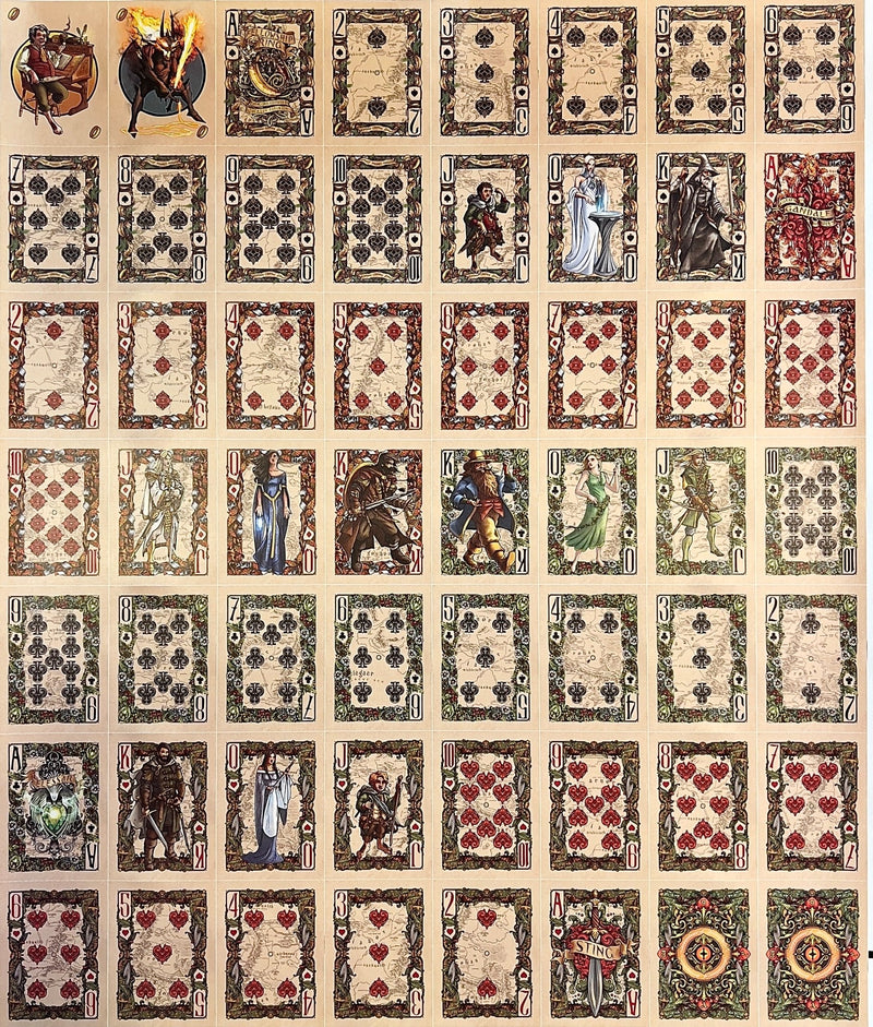 Uncut sheet The Fellowship of the Ring Playing Cards by Kings Wild - Brown Bear Magic Shop