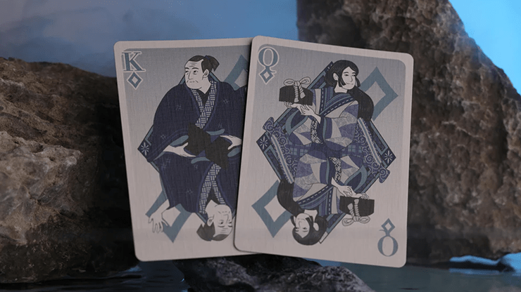 Urashima Tarou (Blue) Origami Playing Cards - Brown Bear Magic Shop