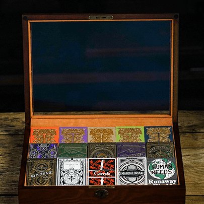 15 Deck Wooden Storage Box by TCC - Brown Bear Magic Shop