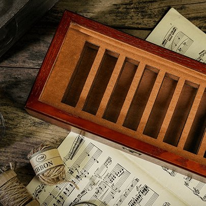 8 Deck Wooden Storage Box by TCC - Brown Bear Magic Shop
