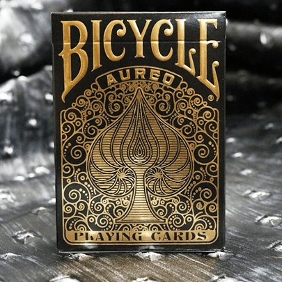 Bicycle Aureo Black Playing Cards - Brown Bear Magic Shop