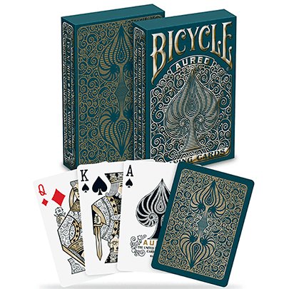 Bicycle Aureo Green Playing Cards - Brown Bear Magic Shop
