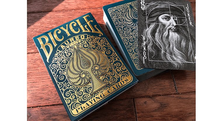 Bicycle Aureo Green Playing Cards - Brown Bear Magic Shop