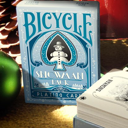 Bicycle Blue Snowman Playing Cards - Brown Bear Magic Shop