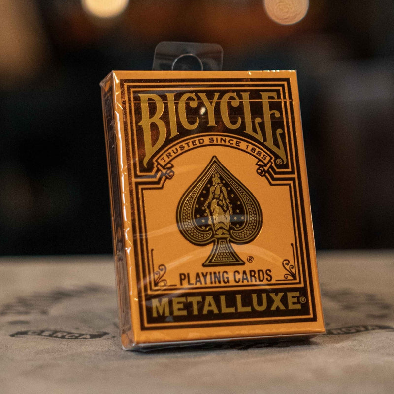 Bicycle Metalluxe Orange Playing Cards by US Playing Card Co. - Brown Bear Magic Shop