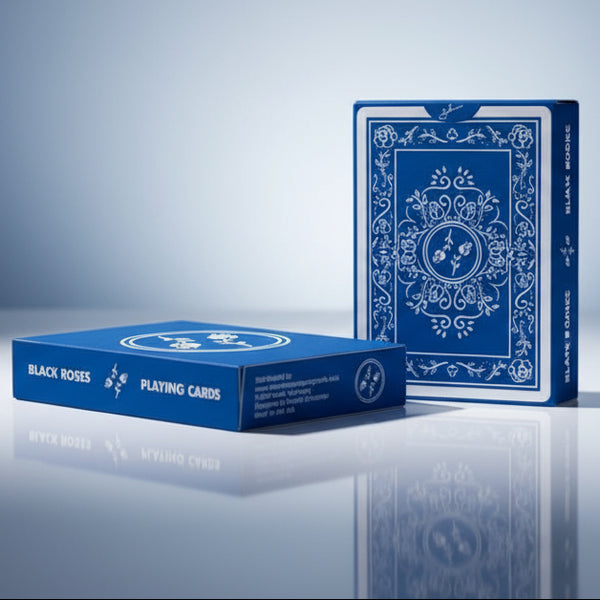 Black Roses Blue Magic Playing Cards - Brown Bear Magic Shop
