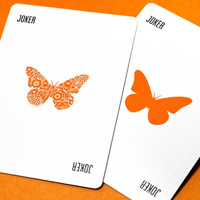 Butterfly Worker Marked Playing Cards (Orange) by Ondrej Psenicka - Brown Bear Magic Shop