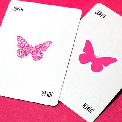 Butterfly Worker Marked Playing Cards (Pink) by Ondrej Psenicka - Brown Bear Magic Shop