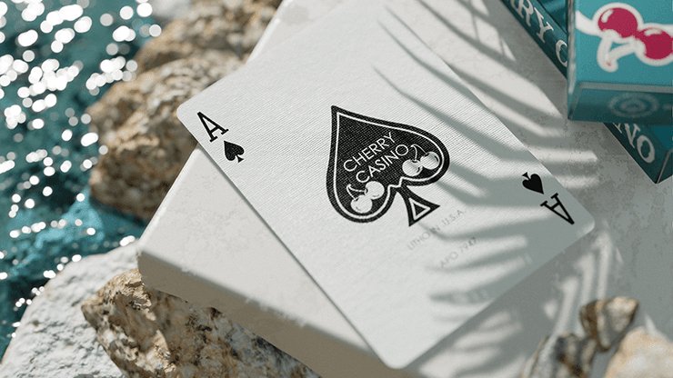 Cherry Casino Playing Cards - Tropicana Teal - Brown Bear Magic Shop