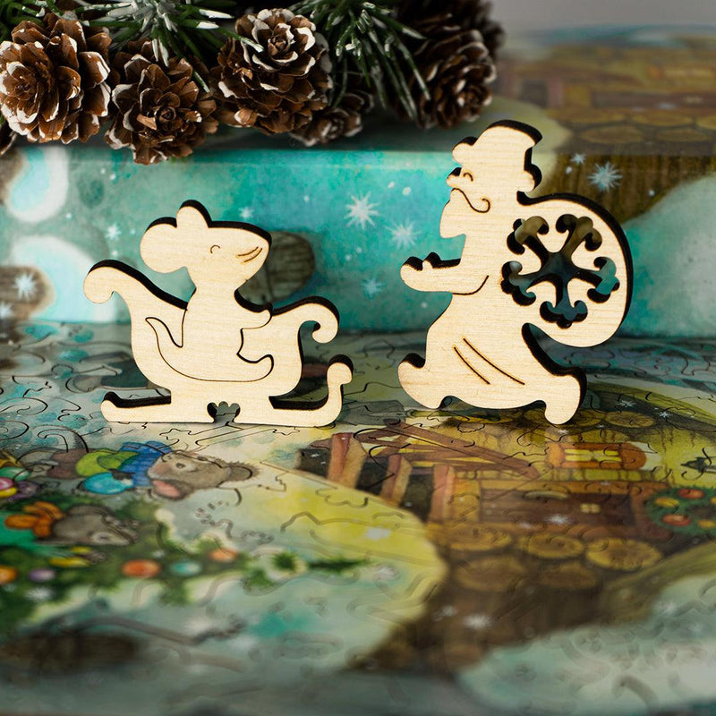 Christmas with friends, 90 wooden puzzles - DaVICI - Brown Bear Magic Shop