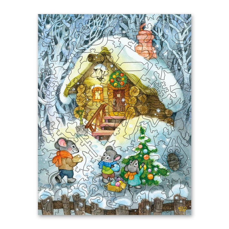 Christmas with friends, 90 wooden puzzles - DaVICI - Brown Bear Magic Shop