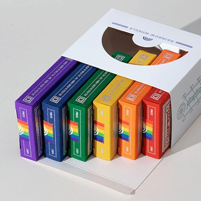 DKNG Rainbow Wheels Playing Cards by Art of Play - Brown Bear Magic Shop