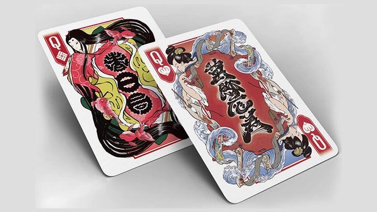 Edo Karuta (Red) Playing Cards - Brown Bear Magic Shop