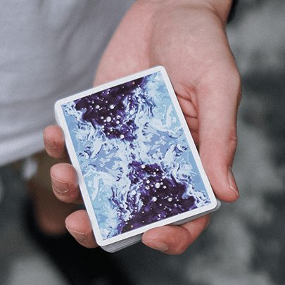 Fluid Art Blue Cardistry Edition Playing Cards - Brown Bear Magic Shop