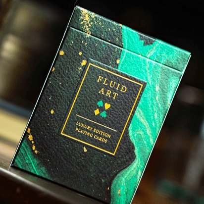 Fluid Art Green Luxury Edition Playing Cards - Brown Bear Magic Shop