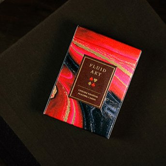 Fluid Art Red Luxury Edition Playing Cards - Brown Bear Magic Shop