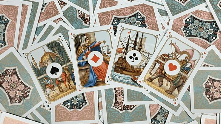 Four Continents (Blue) Playing Cards - Brown Bear Magic Shop