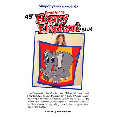 Happy Elephant Silk (45 inch) by David Ginn and Goshman - Brown Bear Magic Shop