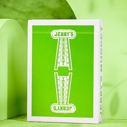 Jerry's Nugget Monotone (Metallic Green) Playing Cards - Brown Bear Magic Shop
