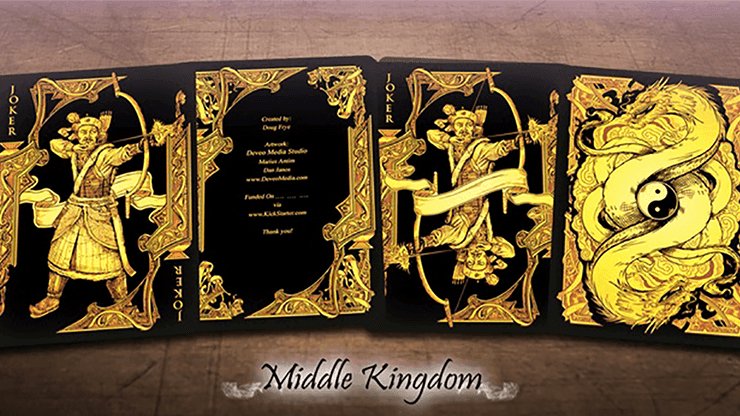 Middle Kingdom (Gold) Playing Cards Printed by US Playing Card Co - Brown Bear Magic Shop