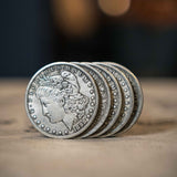 NORMAL MORGAN COIN (5 Dollar Sized Replica Coins) by N2G - Brown Bear Magic Shop