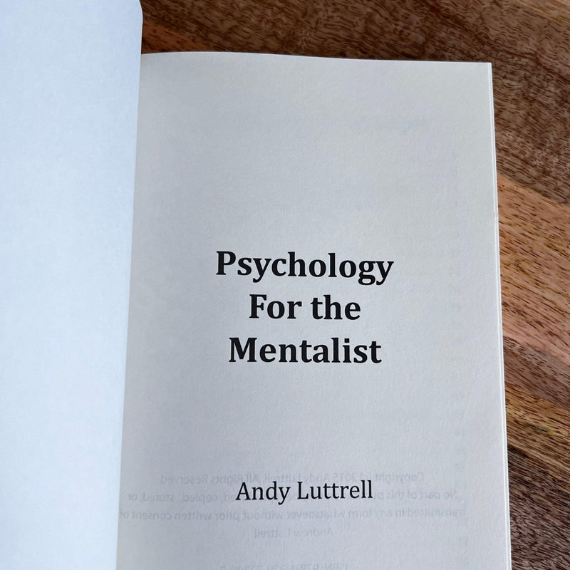 Psychology for the Mentalist by Andy Luttrell - Brown Bear Magic Shop
