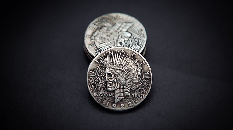 SKULL HEAD COIN by Men Zi Magic - Brown Bear Magic Shop