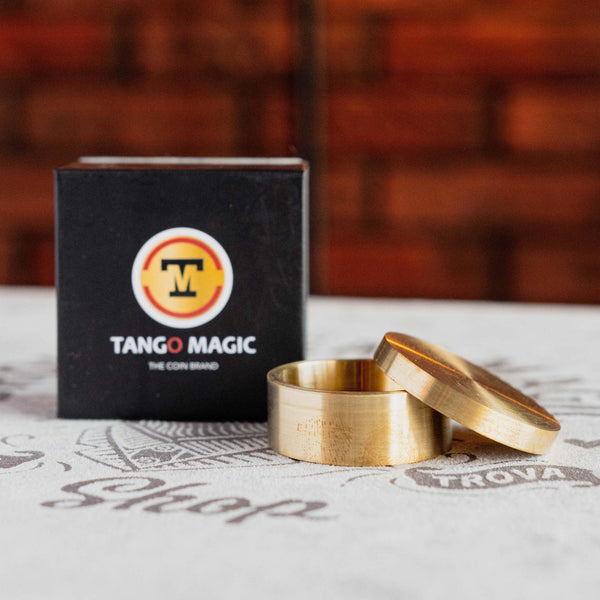 Slot Okito Coin Box Brass Half Dollar by Tango - Brown Bear Magic Shop