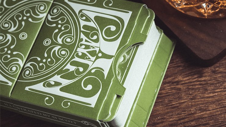 Smoke & Mirrors V8, Green Deluxe Edition Playing Cards by Dan & Dave - Brown Bear Magic Shop