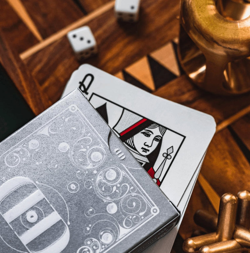 Smoke & Mirrors V8, Silver Standard Edition Playing Cards by Dan & Dave - Brown Bear Magic Shop