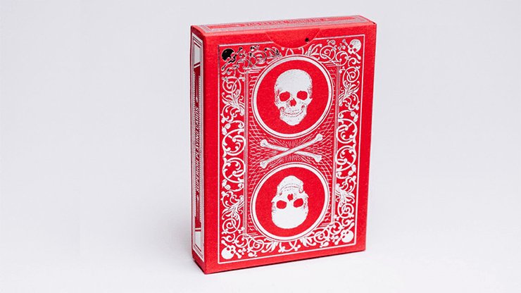 Superior Skull & Bones V2 (Red/Silver) Playing Cards by Expert Playing Card Co. - Brown Bear Magic Shop